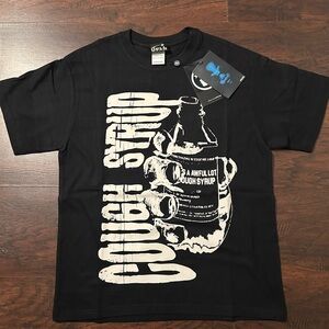 Lush Black Graphic Tee with Bold White Design